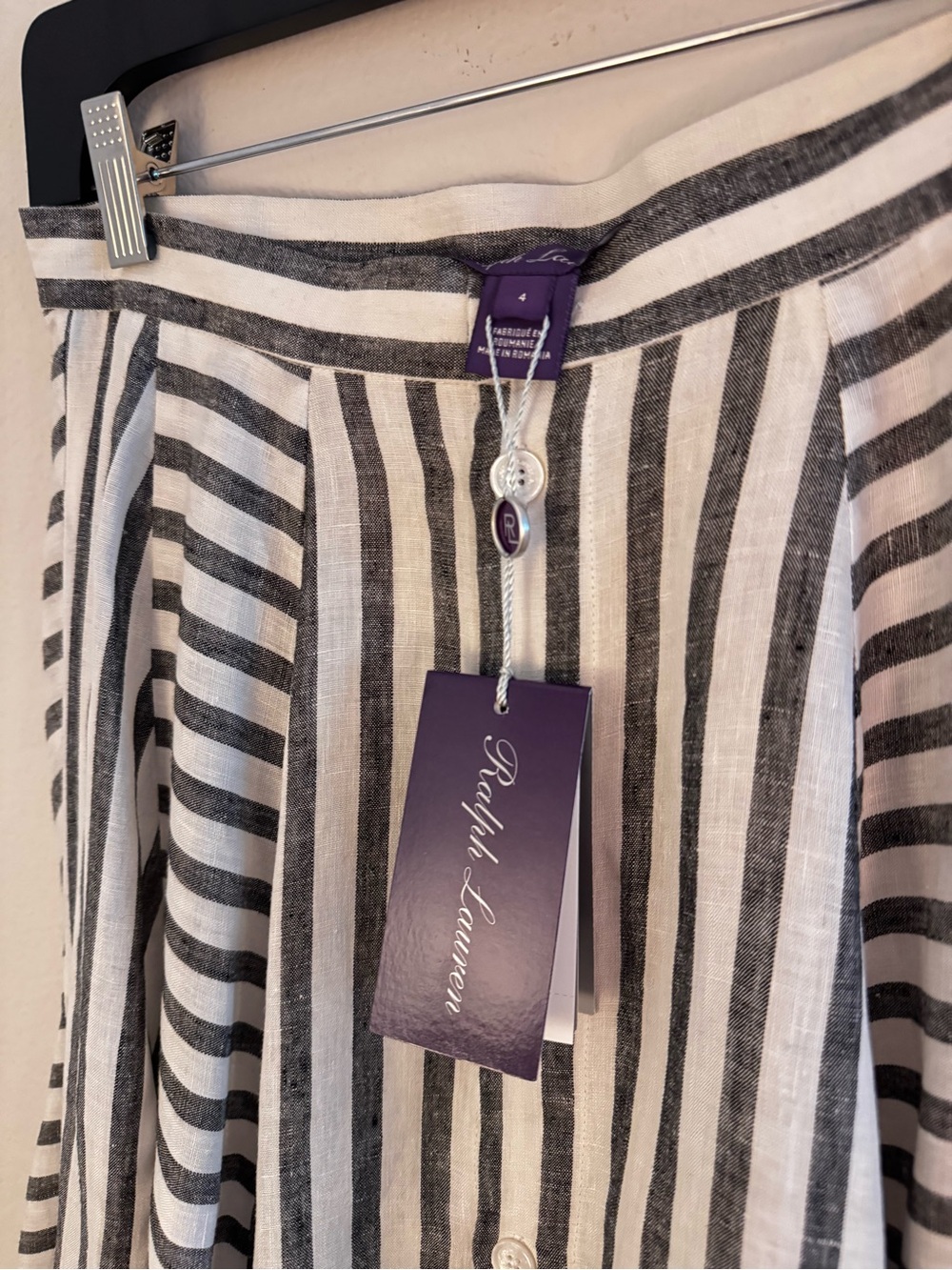 Ralph Lauren Collection Shamus Striped Linen Maxiskirt - Picture 7 of 12